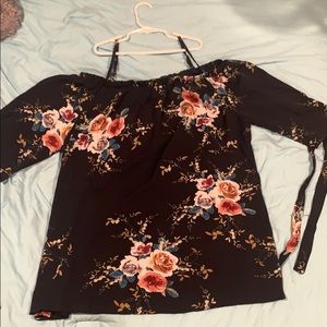 Floral off shoulder shirt